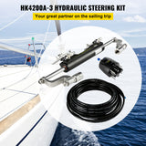 HK4200A-3 Hydraulic Outboard Steering System Kit 300HP 2x20ft Hose Cylinder Helm