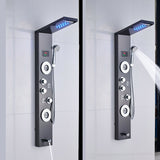 LED Shower Panel Tower Massage System Rain&Waterfall Jets Faucet Stainless Steel
