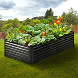 Galvanized Raised Garden Bed Planter Box 94.5x47.2x23.6" Flower Vegetable