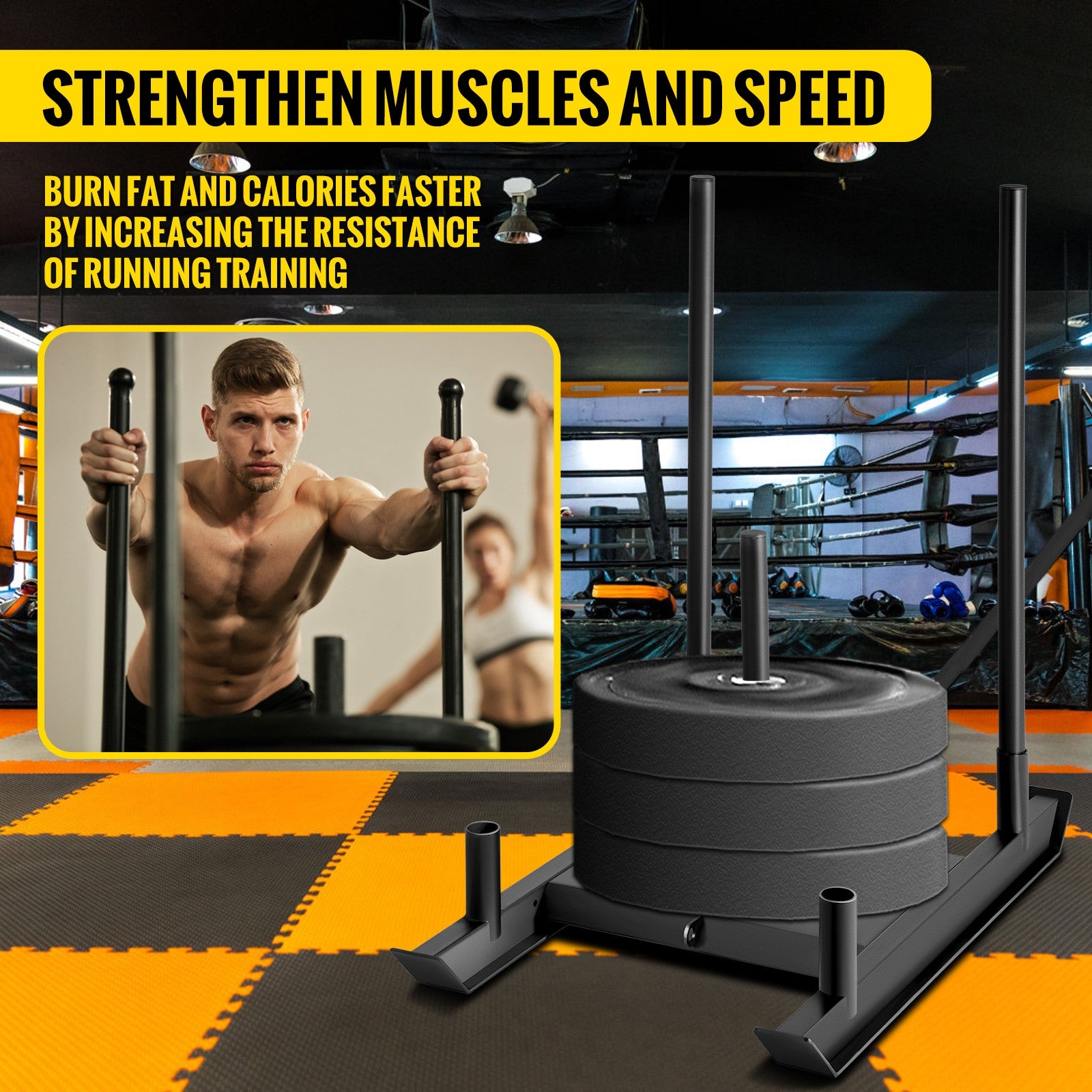 Weight Sled System Push Pull Drag Power Speed Athlete Strength Workout