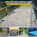 16pcs Solar Driveway Lights 6 LED Outdoor Solar Deck Pathway Lights IP68