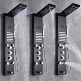 LED Shower Panel Tower Massage System Rain&Waterfall Jets Faucet Stainless Steel