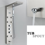 LED Shower Panel Tower Massage System Rain&Waterfall Jets Faucet Stainless Steel
