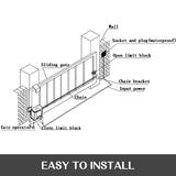 VEVOR Sliding Gate Opener 1400-3300LBS Electric Remote Control Rolling Driven
