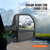Power Heated Tow Mirrors for 2015-2018 Ford F150 Signal Lights Foldable