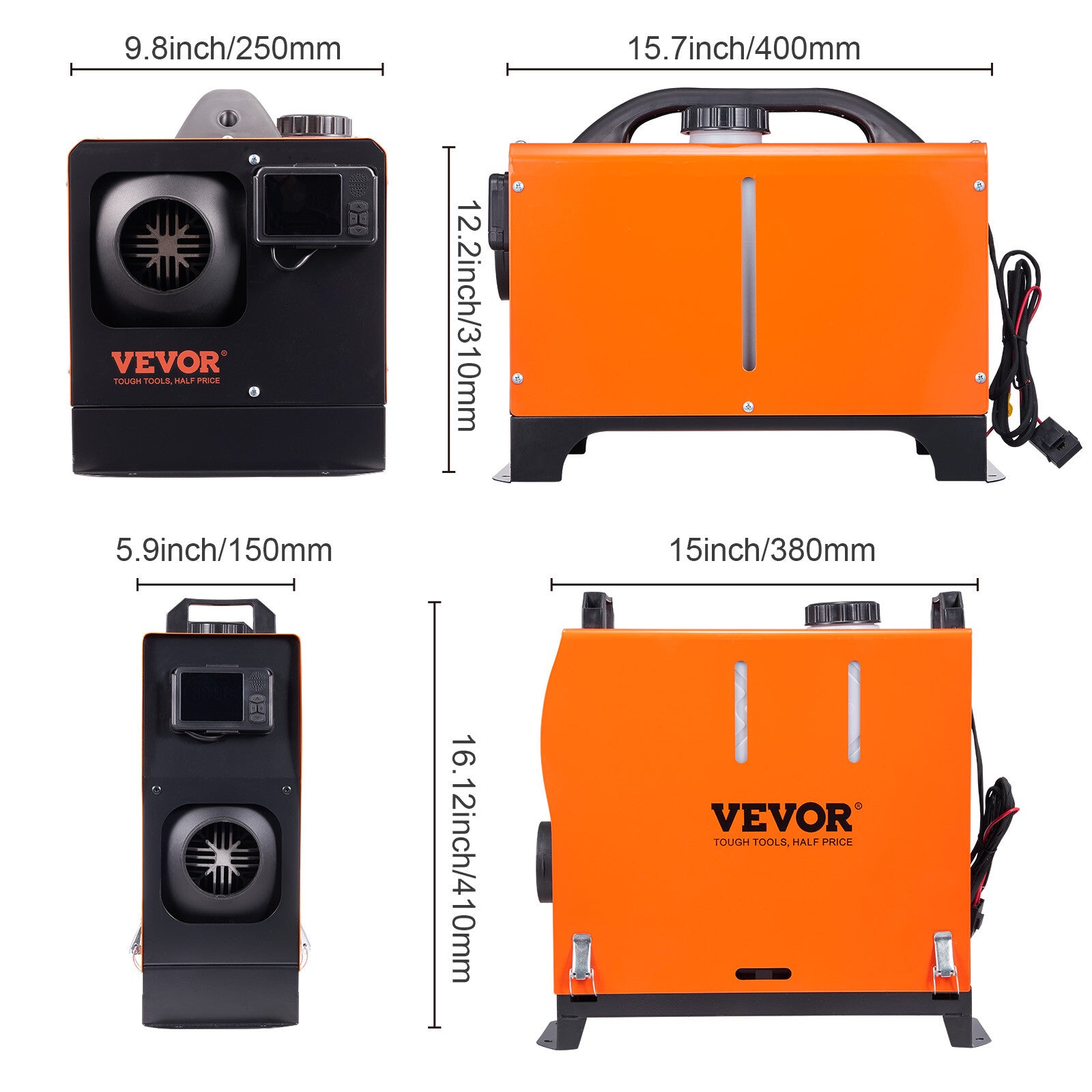 VEVOR Diesel Air Heater All-in-One 5/8 KW With LCD Remote Control Bluetooth