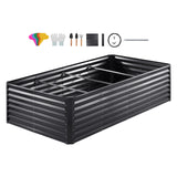 Galvanized Raised Garden Bed Planter Box 94.5x47.2x23.6" Flower Vegetable