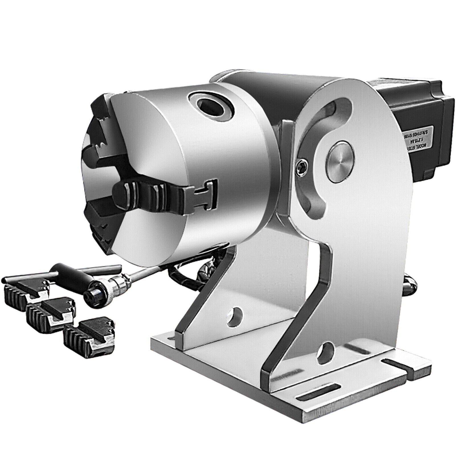 VEVOR Rotary Axis Tool 80mm 3 Jaw Rotary Attachment for Fiber Laser Engraver New
