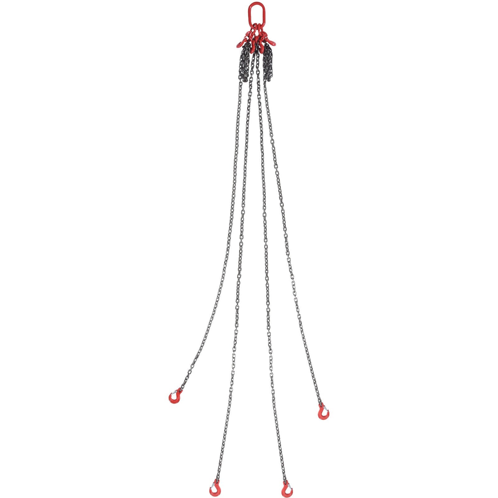 VEVOR 3/8" x 10' Chain Sling 4 Legs G80 Lifting Chain with Grab Hooks 18400 lbs