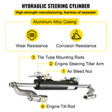 HK4200A-3 Hydraulic Outboard Steering System Kit 300HP 2x20ft Hose Cylinder Helm