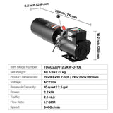 VEVOR 10QT Hydraulic Pump Unit 220V for Log Splitter Dump Trailer