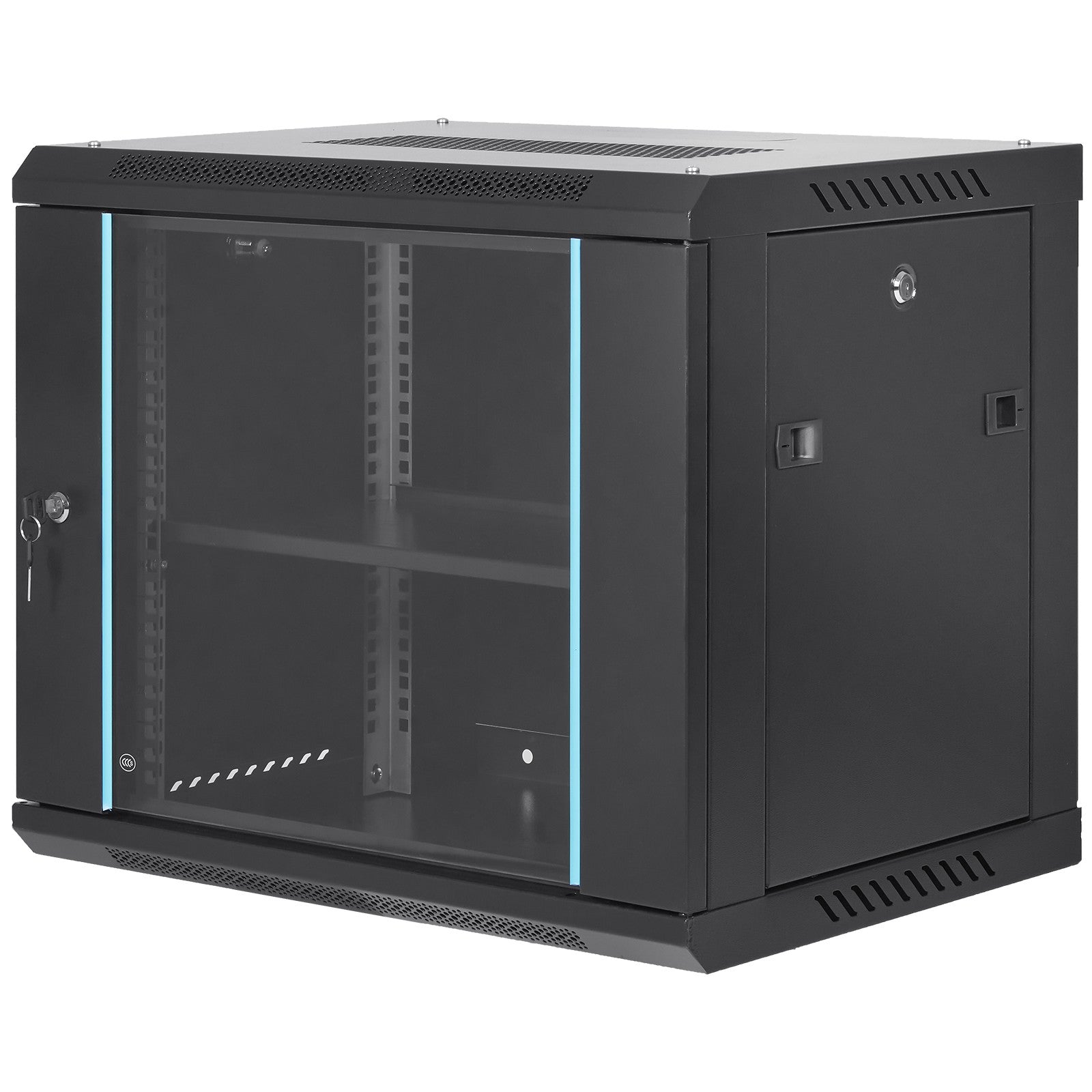 VEVOR 9U Wall Mount Network Server Rack Cabinet Enclosure 15.5'' Deep Door Lock