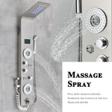 LED Shower Panel Tower Massage System Rain&Waterfall Jets Faucet Stainless Steel