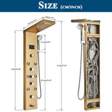 LED Shower Panel Tower Massage System Rain&Waterfall Jets Faucet Stainless Steel