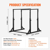 Adjustable Black Dip Bar Station Heavy Duty Portable Calisthenics Workout Stand