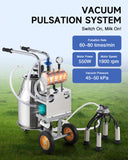 CREWORKS 25L Electric Milking Machine Farm Cow Milk Machine 304 Stainless Steel