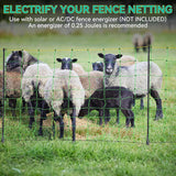 Electric Netting Fence Mesh Kit Sheep Fencing 42.5" H x 164' L with Posts Spikes