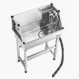 VEVOR 34 inch Dog Grooming Bath Tub Stainless Steel with Faucet for Pets