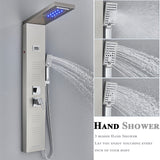 LED Shower Panel Tower Massage System Rain&Waterfall Jets Faucet Stainless Steel