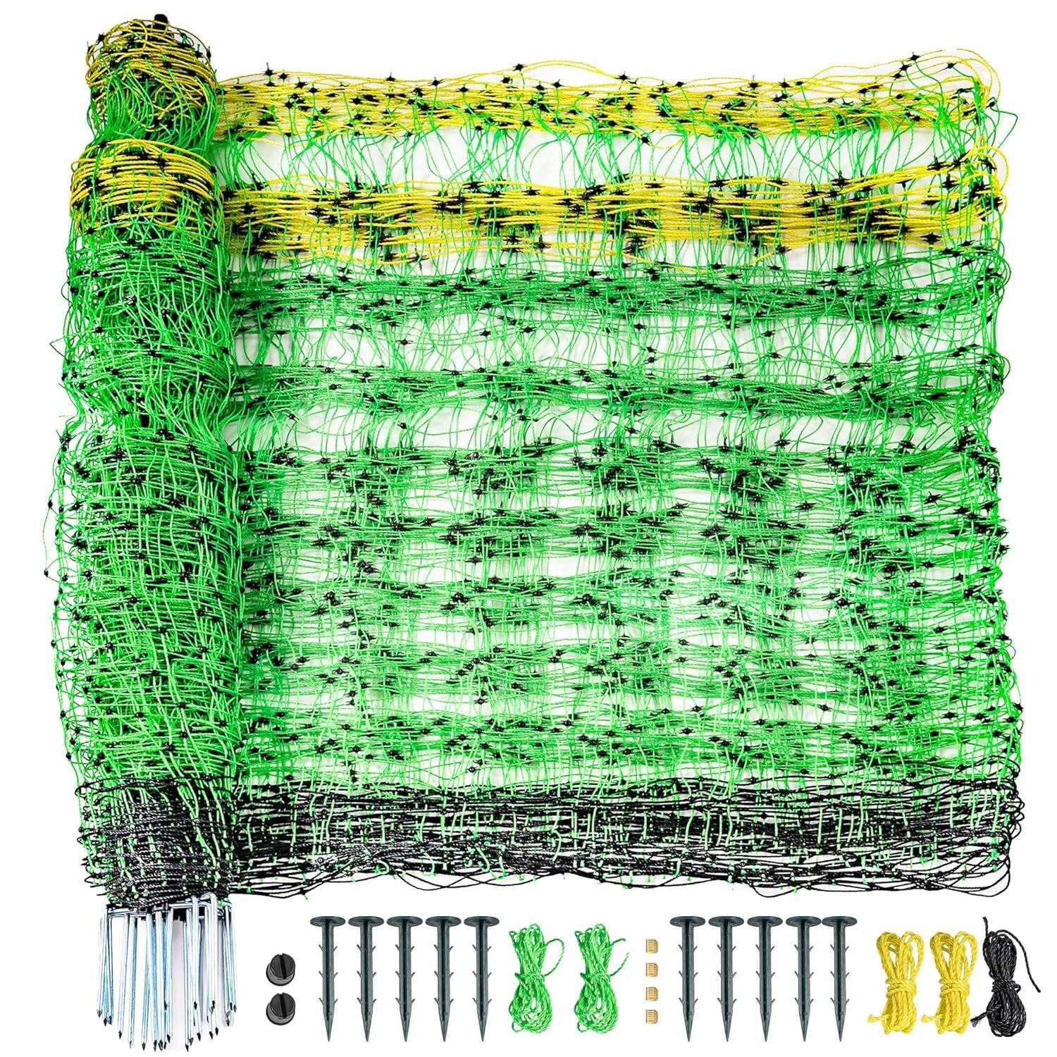 Electric Netting Fence Mesh Kit Sheep Fencing 42.5" H x 164' L with Posts Spikes