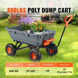 Poly Garden Dump Cart Heavy-duty Yard Carts and Wagons 800 lbs 10" Tires