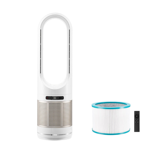 Uimoso 34" Bladeless Tower Fan Oscillating Heat Cooling HEPA Air Purifier Remote