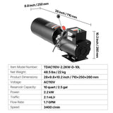 VEVOR Hydraulic Pump Power Unit AC 110V 10 Quart Single Acting Hydraulic Unit