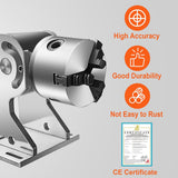 VEVOR Rotary Axis Tool 80mm 3 Jaw Rotary Attachment for Fiber Laser Engraver New