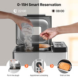 VEVOR 2LB 19-in-1 Bread Maker Automatic Compact Dough Machine Nonstick 3 Colors