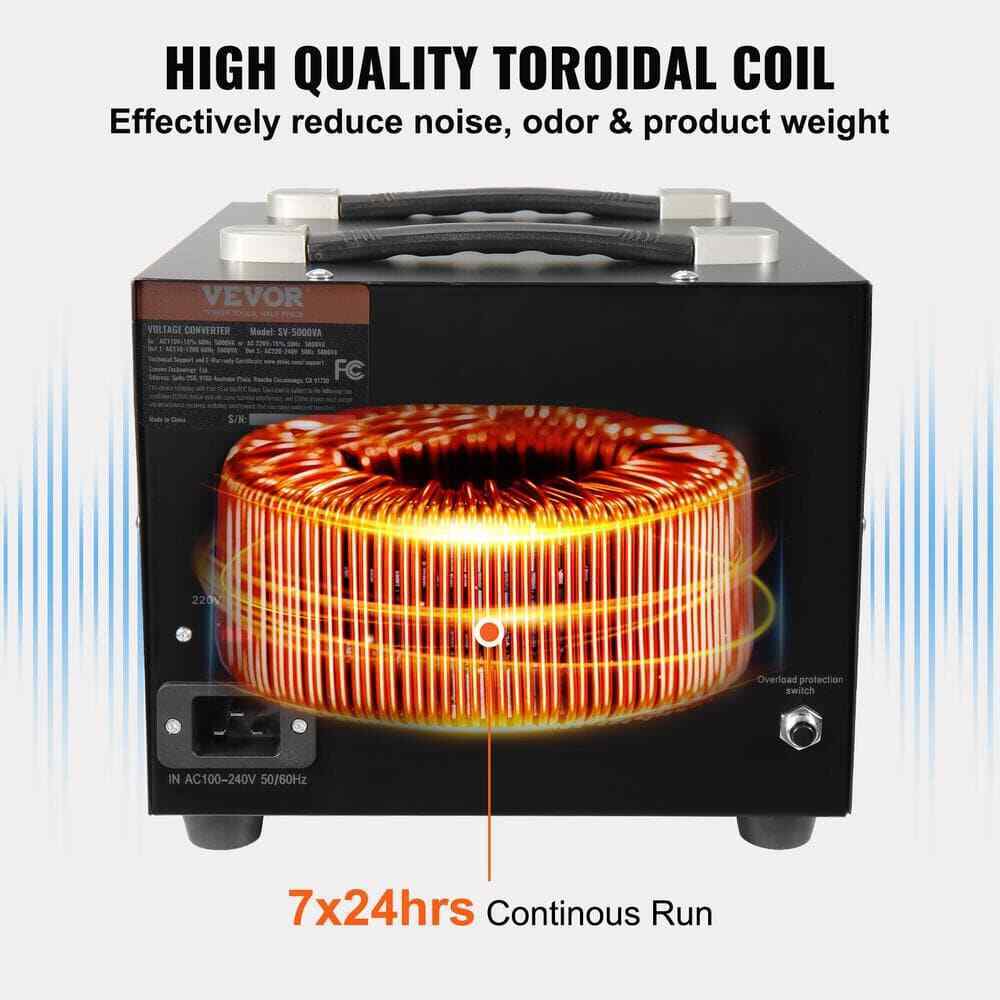 VEVOR 3000W Voltage Converter Transformer Step Up/Down 220V-110V /110V-220V CE