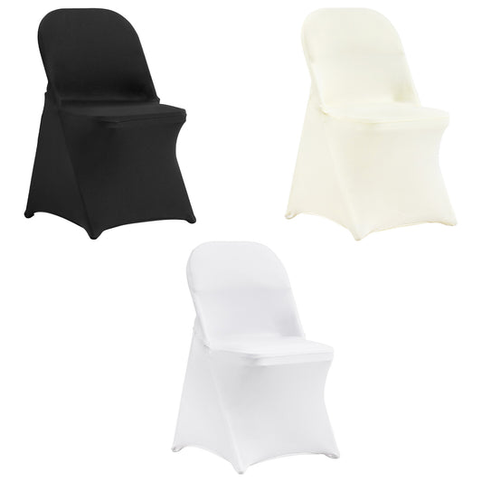 30/50/100PCS White Stretch Folding Chair Covers for Wedding Party Dining