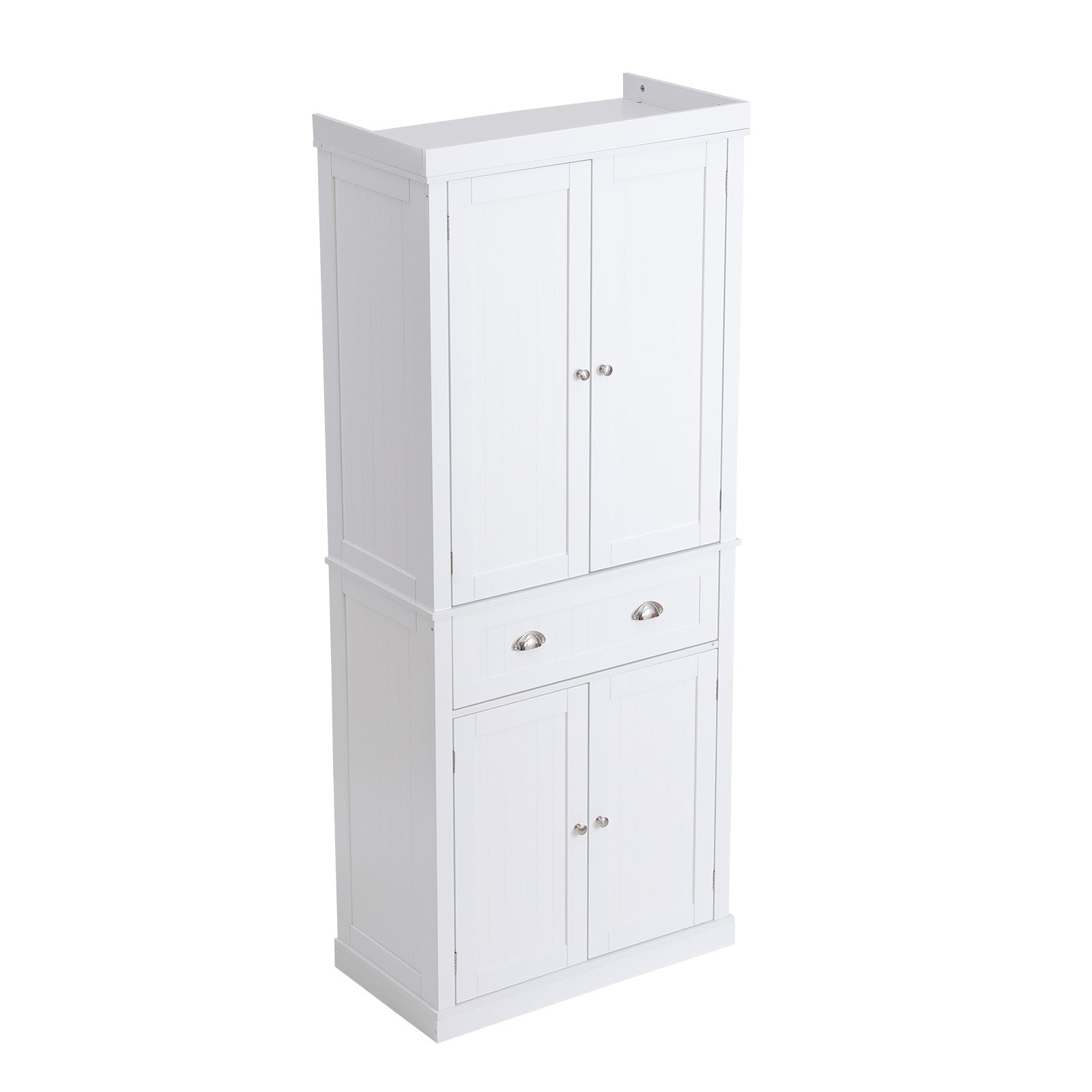 VEVOR 72" Kitchen Pantry Storage Tall Cabinet 4 Doors 3 Adjustable Shelves