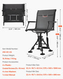 VEVOR Hunting Chair 360° Swivel Silent Folding Blind Chair Adjustable Legs