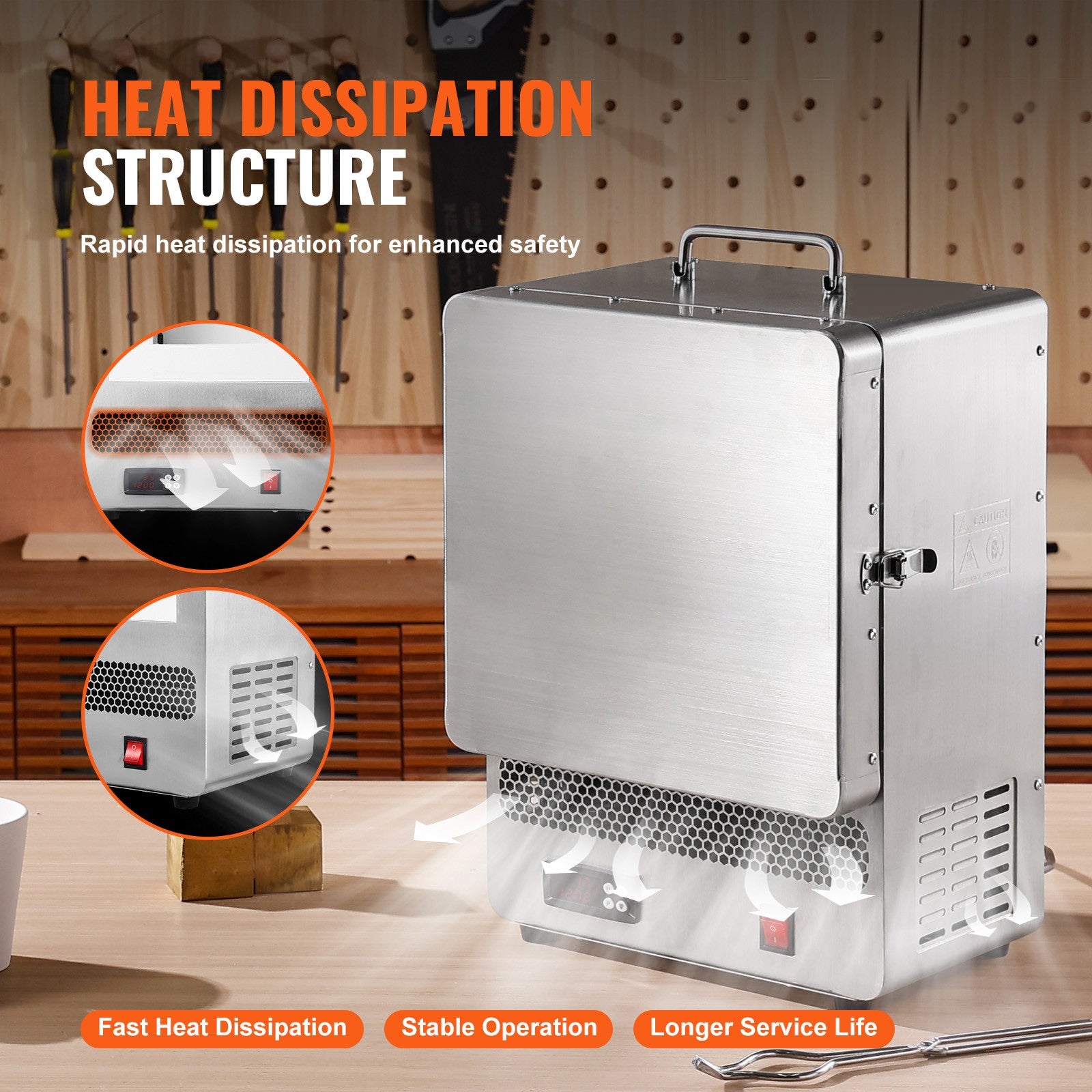 Tabletop Kiln Melter 1500W Electric Melting Furnace for Wax Casting Metal