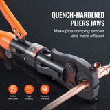 Copper Tube Fittings Crimping Tool with 1/2" 3/4" 1" Jaws Pipe Cutter