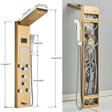LED Shower Panel Tower Massage System Rain&Waterfall Jets Faucet Stainless Steel