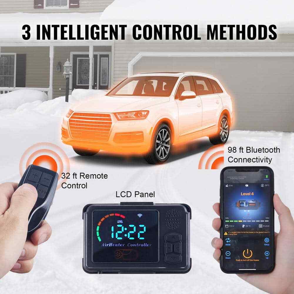 VEVOR Diesel Air Heater All-in-one 27,296 BTU 12V Diesel Heater 8KW w/Bluetooth