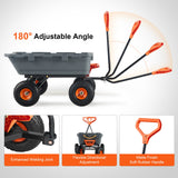 Poly Garden Dump Cart Heavy-duty Yard Carts and Wagons 800 lbs 10" Tires