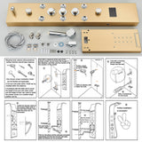 LED Shower Panel Tower Massage System Rain&Waterfall Jets Faucet Stainless Steel