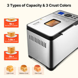 VEVOR 2LB 19-in-1 Bread Maker Automatic Compact Dough Machine Nonstick 3 Colors