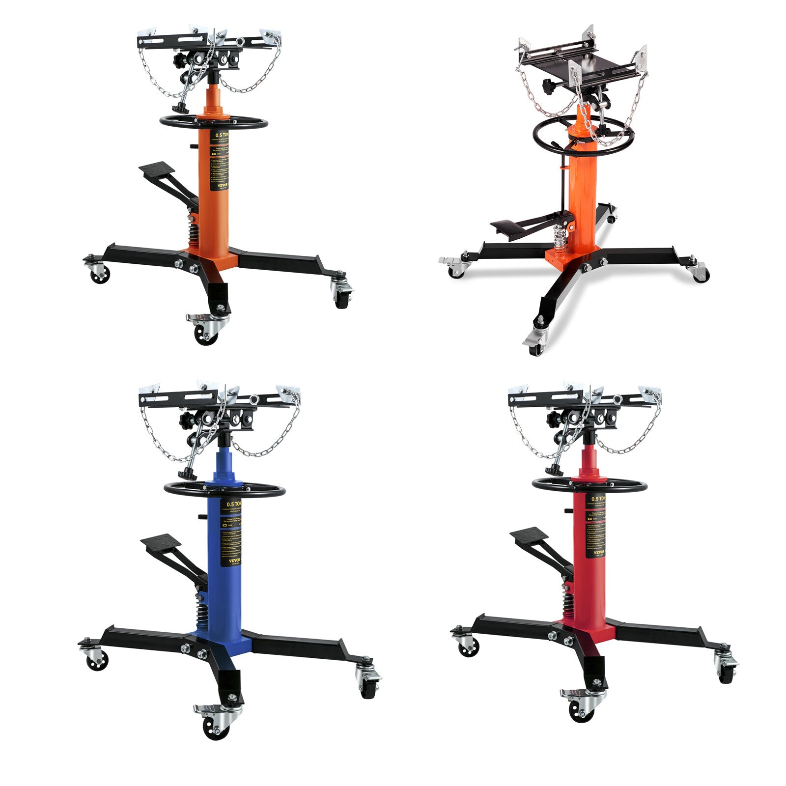 VEVOR 2-Stage Hydraulic Transmission Jack 1100/1322 lbs w/360°Swivel Wheel Lift