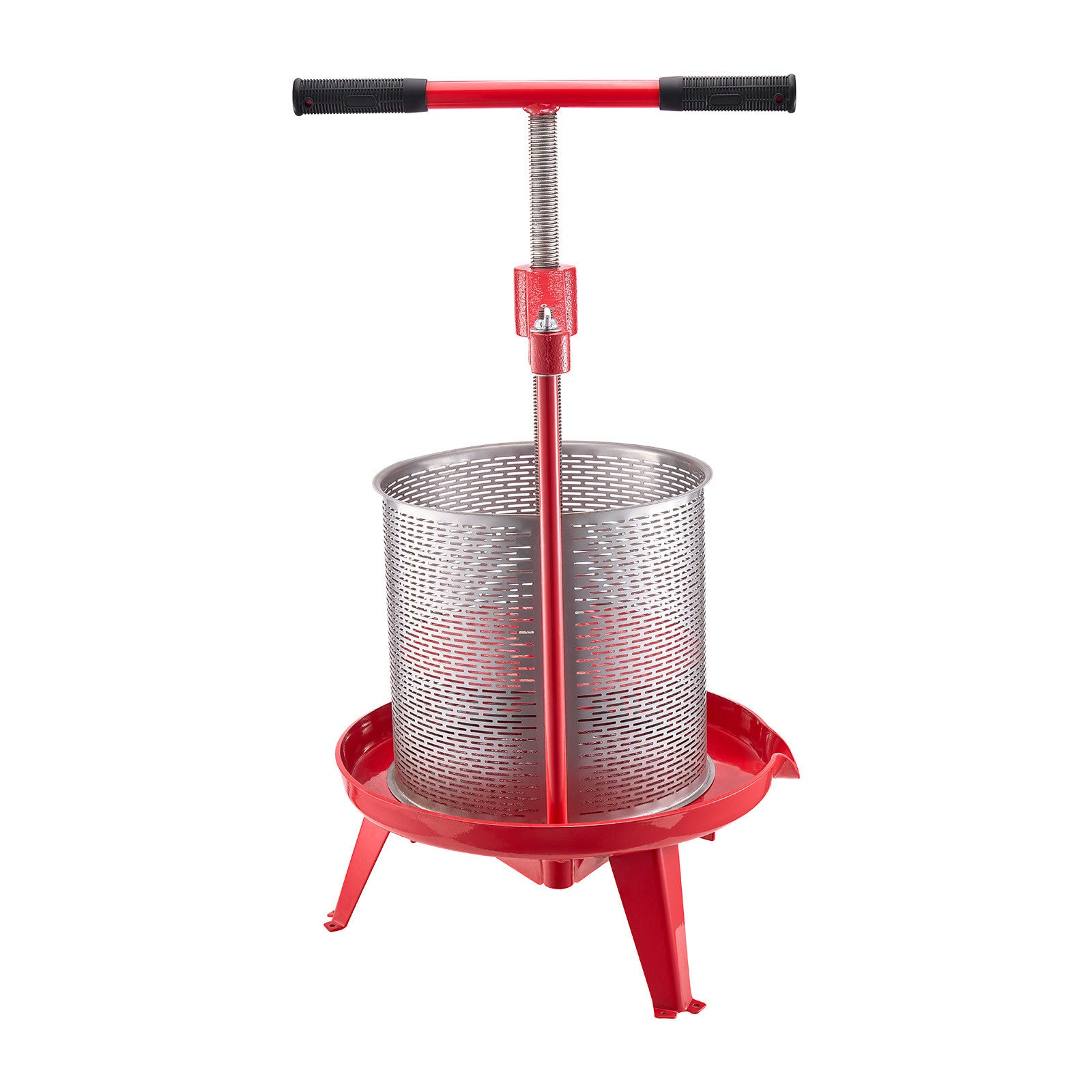 VEVOR Fruit Wine Press Manual Press for Wine Making 3.69 Gal/14L Stainless Steel