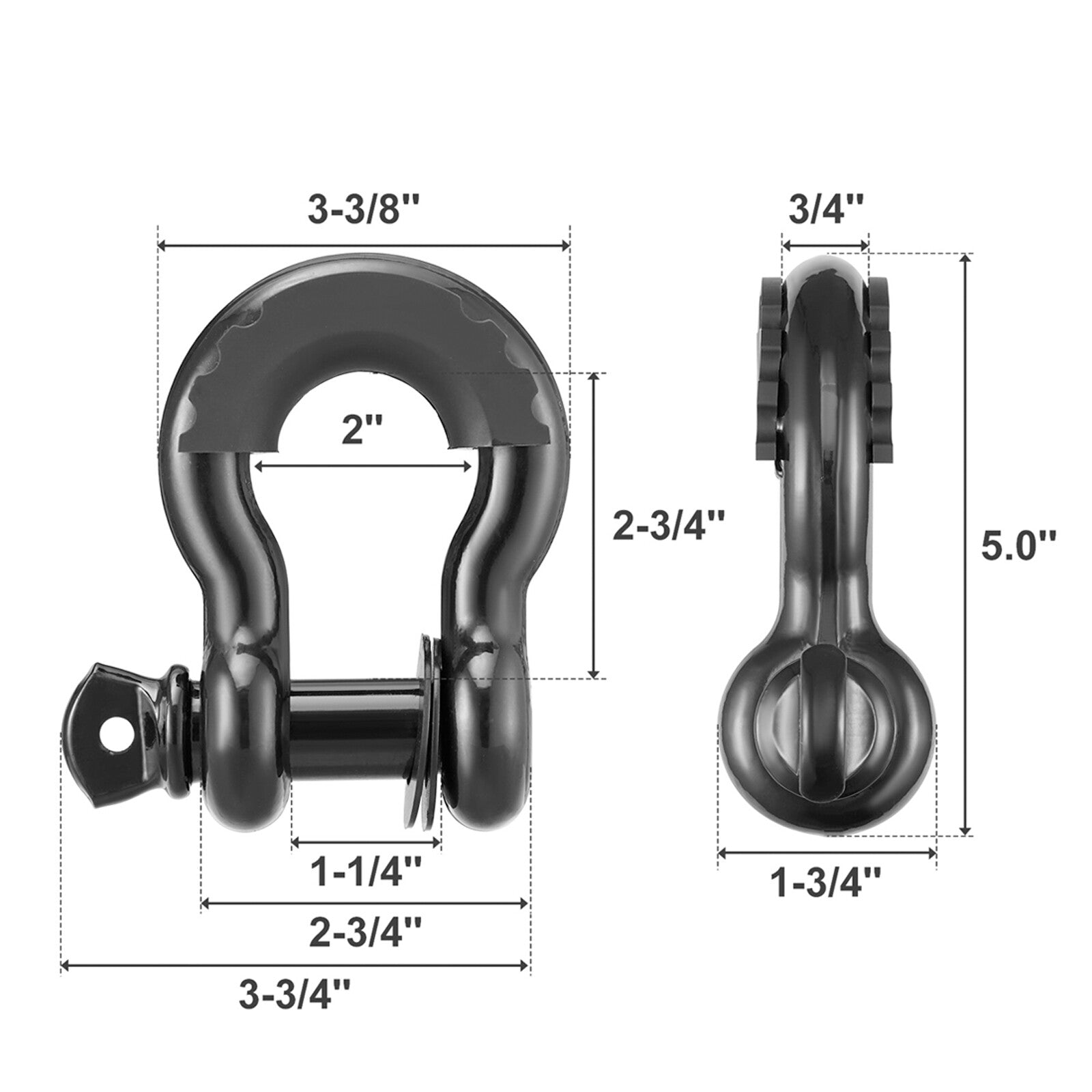 VEVOR Winch Recovery Kit Tow Strap Shackle Emergency Kit 3"x30' 30000lb 4/5/8PCS