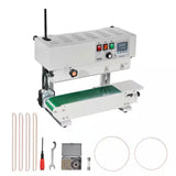 Continuous Bag Band Sealing Machine, White, Food Vacuum Sealer with Digital Temp