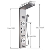 LED Shower Panel Tower Massage System Rain&Waterfall Jets Faucet Stainless Steel