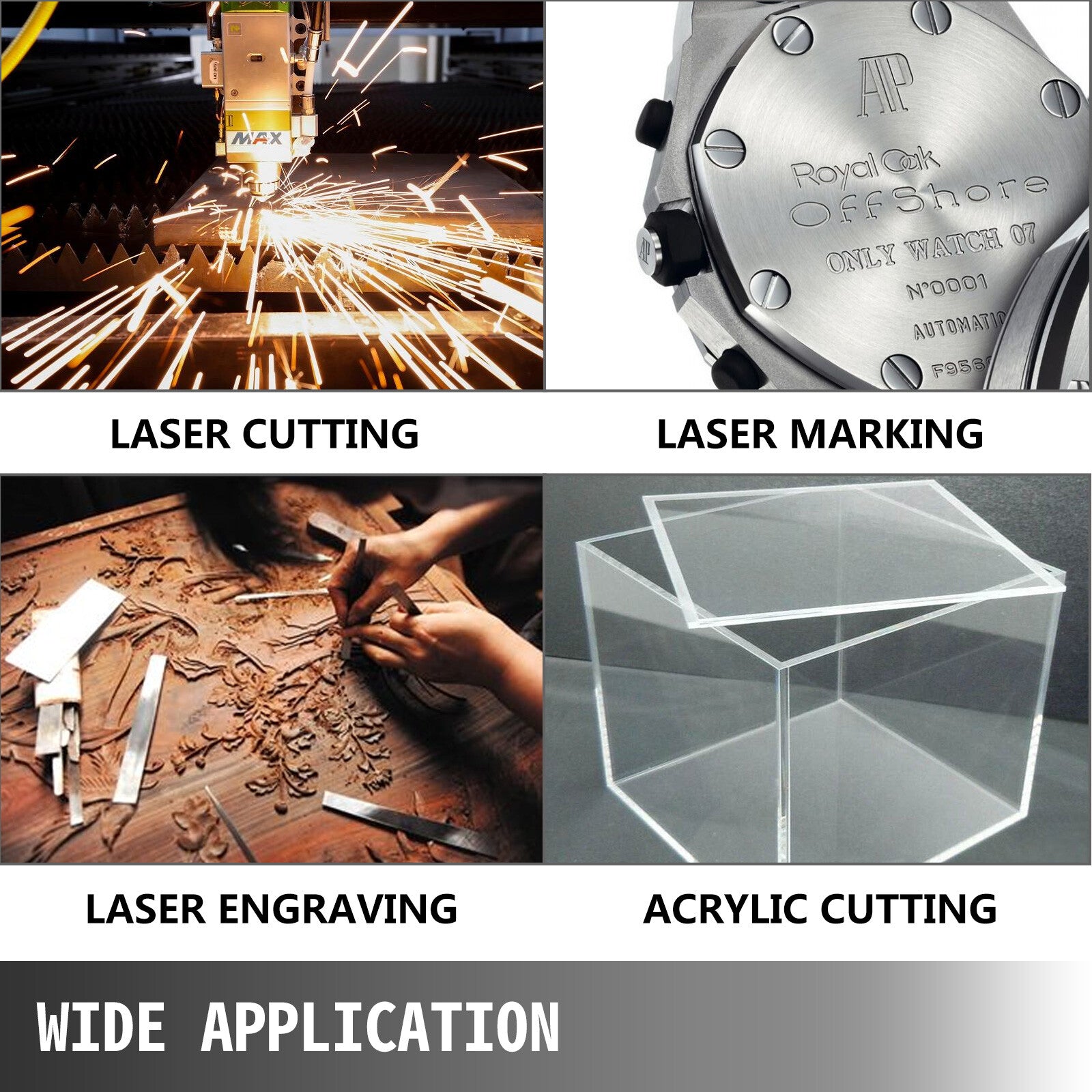 VEVOR CO2 laser tube 40W/50W/60W/80W/100W/130W suitable for CO2 laser engraving