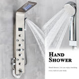LED Shower Panel Tower Massage System Rain&Waterfall Jets Faucet Stainless Steel