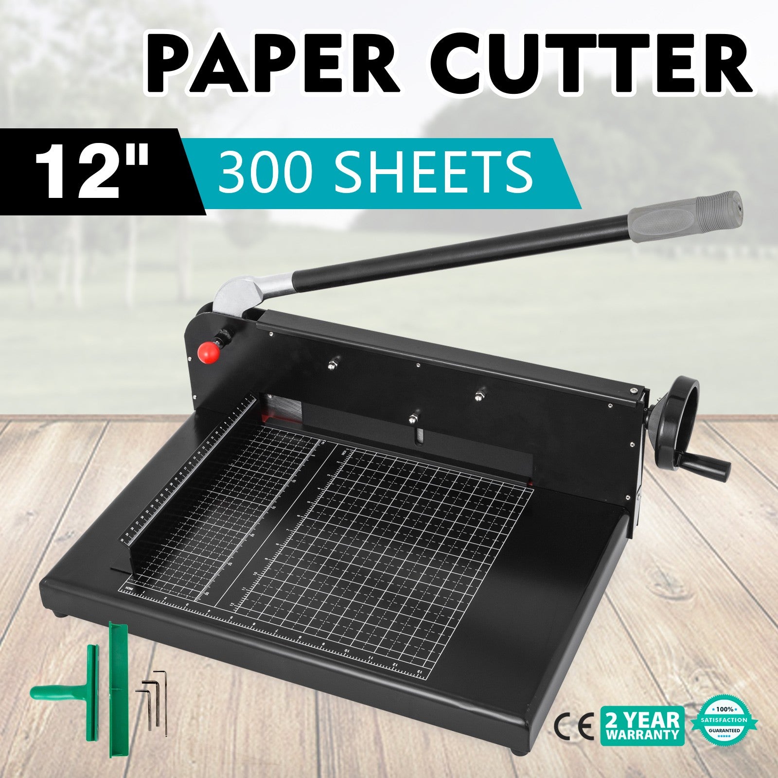 Uimoso 12" Paper Cutter Heavy Duty Guillotine Stack Paper Trimmer Metal Base A4
