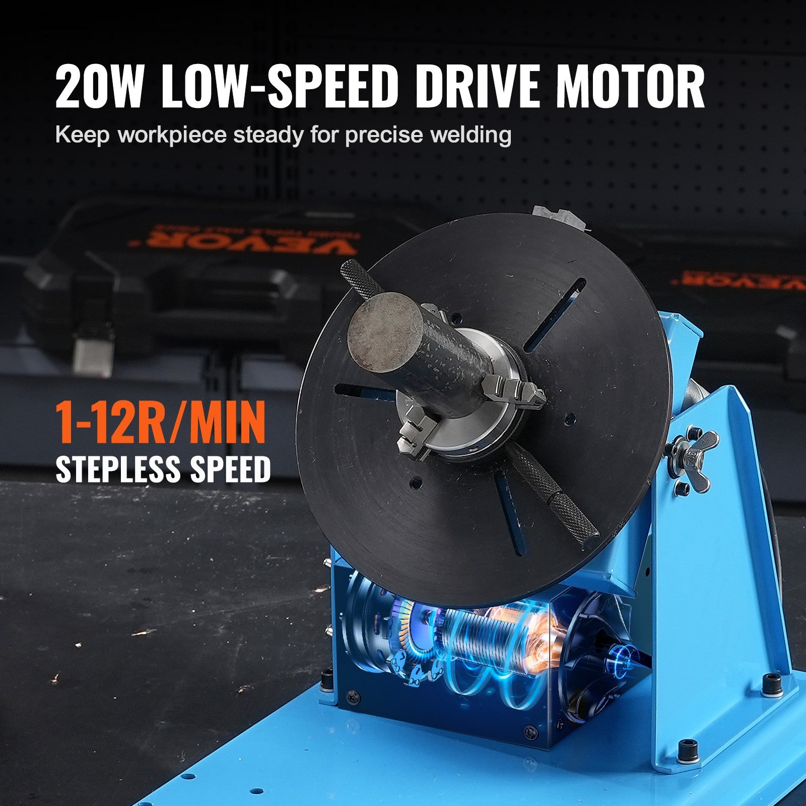 Uimoso 10KG Rotary Welding Positioner 0-90° Positioning Turntable Table 1-12RPM