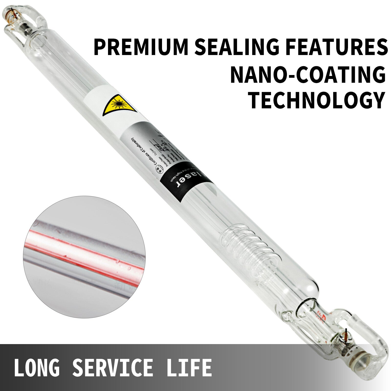 VEVOR CO2 laser tube 40W/50W/60W/80W/100W/130W suitable for CO2 laser engraving
